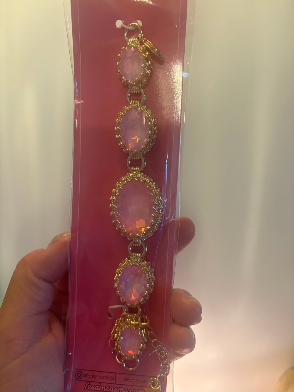 NEW Feed Me Gems Pink Opal “Princess” Bracelet